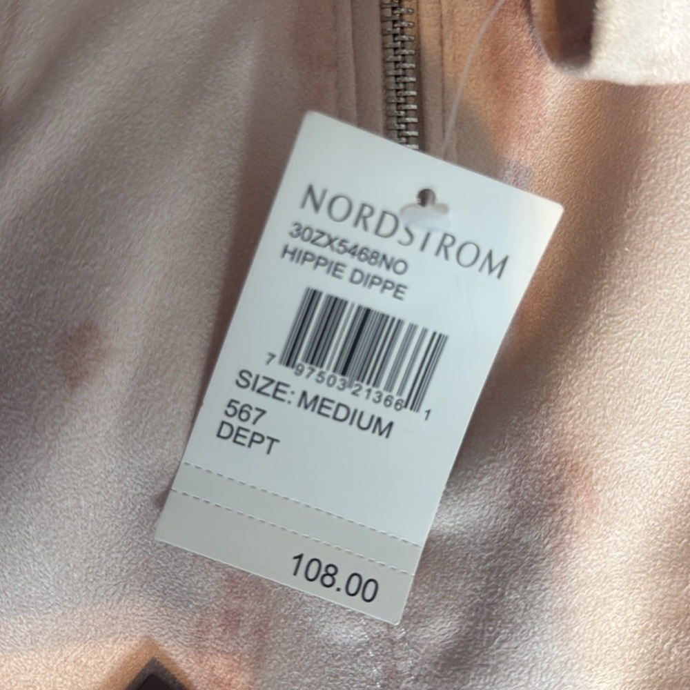 BNWT Blank NYC 70s Bohemian Hippie Style Soft Suede Blush Pink Women’s Jacket - Picture 11 of 11